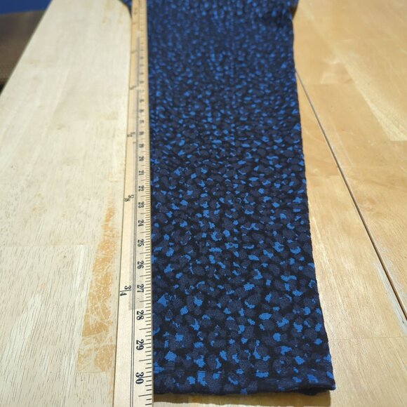 Ann Taylor Womens XLT Black Blue Patterned Pants elastic waist skinny - Picture 11 of 12